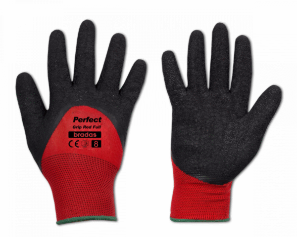 BRADAS PERFECT GRIP RED FULL Latex Protective Gloves