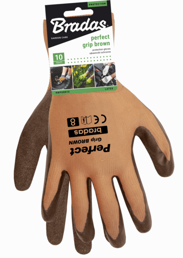 BRADAS PERFECT GRIP BROWN Latex Protective Gloves - Image 2