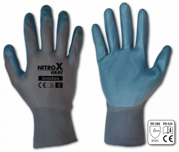 BRADAS NITROX GRAY nitrile protective gloves