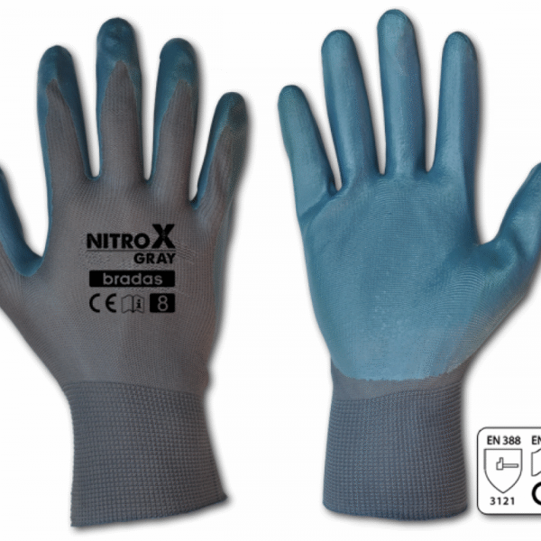 BRADAS NITROX GRAY nitrile protective gloves