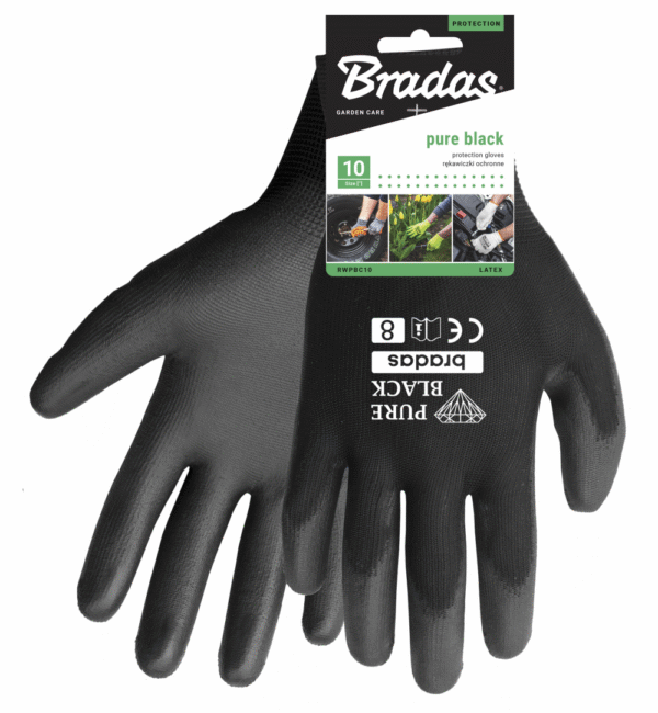 BRADAS PURE BLACK polyurethane protective gloves - Image 2