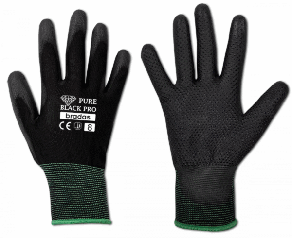 BRADAS Rękawice ochronne PURE BLACK PRO poliuretan