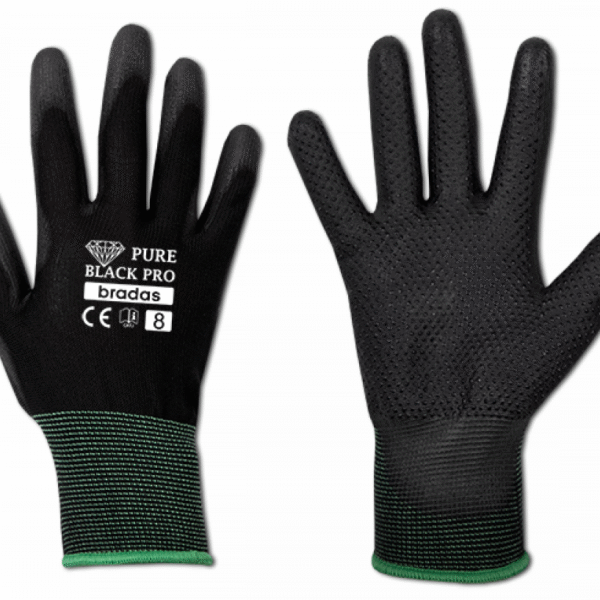 BRADAS Rękawice ochronne PURE BLACK PRO poliuretan