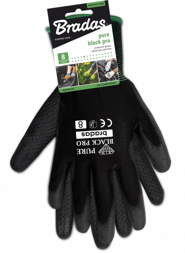 BRADAS Rękawice ochronne PURE BLACK PRO poliuretan - Image 2