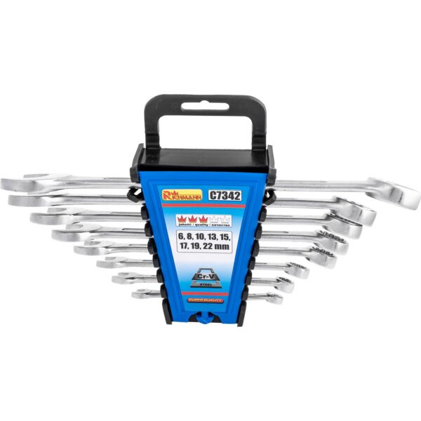 Set of 8 chrome-plated open-end wrenches 6 - 22 mm RICHMANN C7342