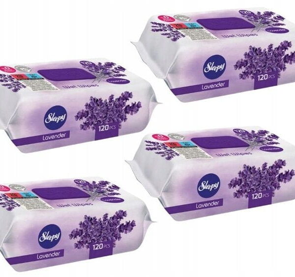 Sleepy Lavender 120pcs set of wet wipes for the body lavender