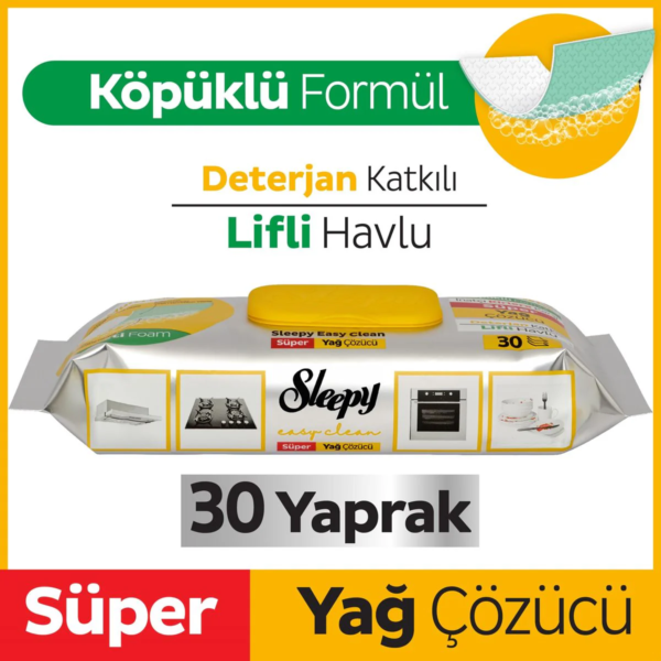 Chusteczki do usuwania tłuszczu Sleepy Easy Clean Super Grease Remover 30 arkuszy