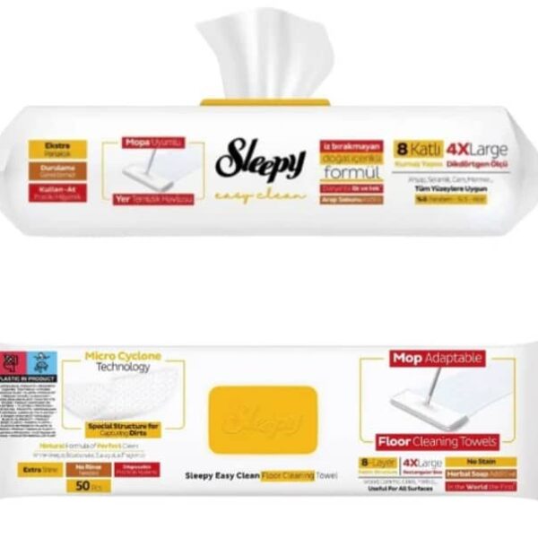 Alternatywny widok Sleepy chusteczki do mycia podłóg, wkłady do mopa MIX 20/50szt x 3